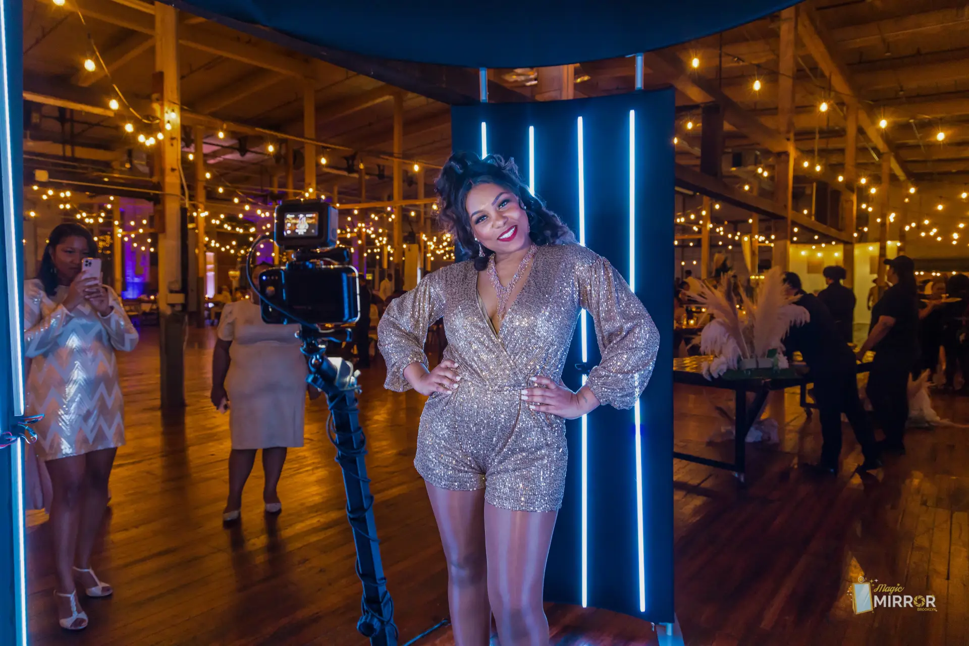 Guests posing in a burst session at the GIF booth at an New Jersey event — photo 1