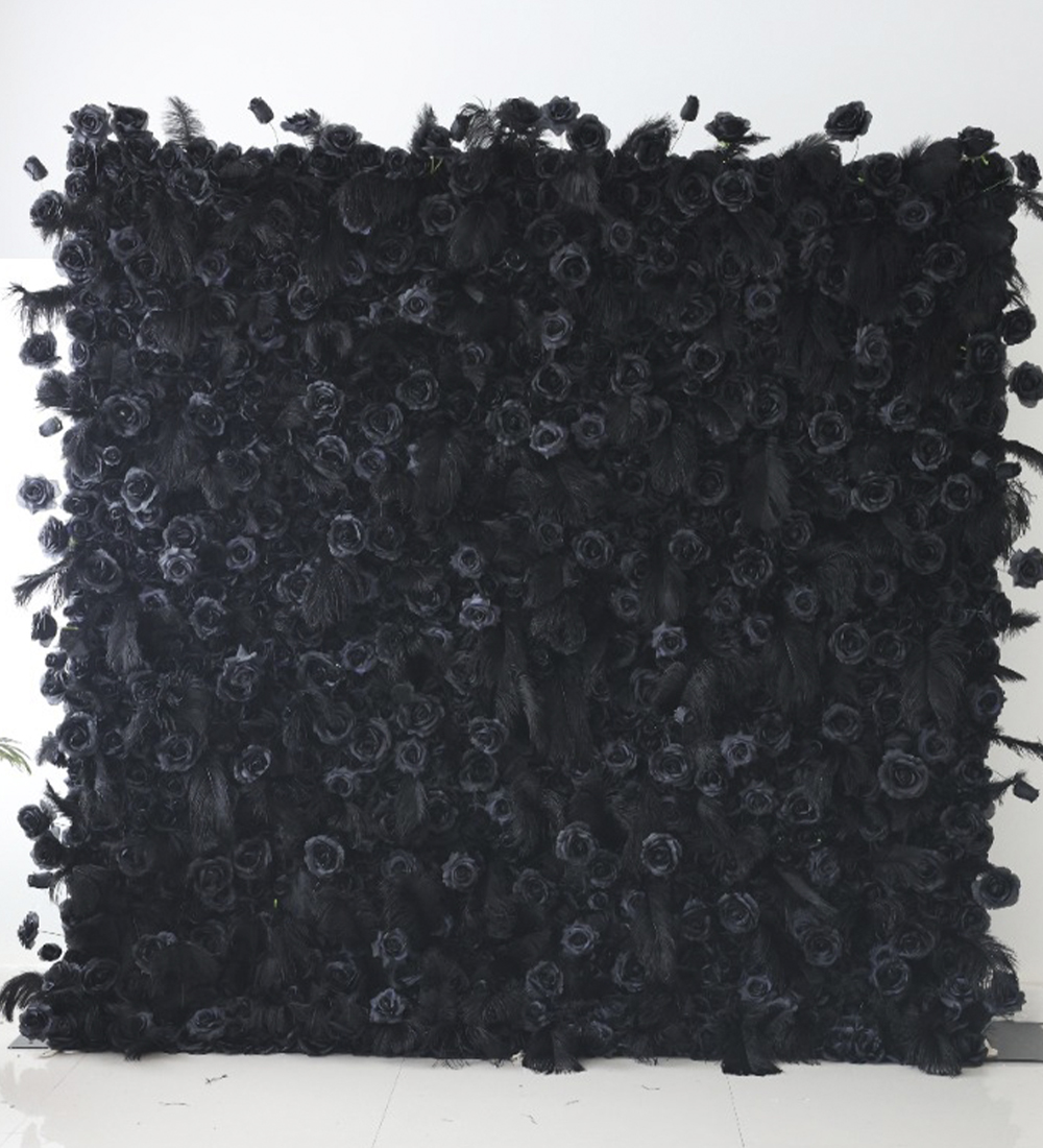 black flower wall rentals Black flower wall atlanta