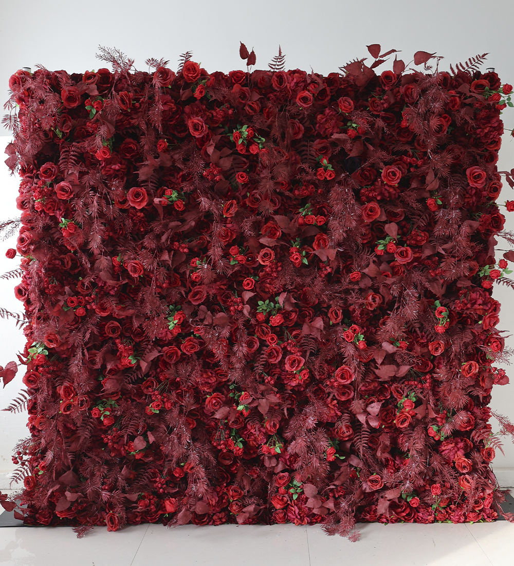 Red Rose Flower wall Rental Atlanta red flower wall rental